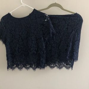 2 piece Navy Lace Dress
